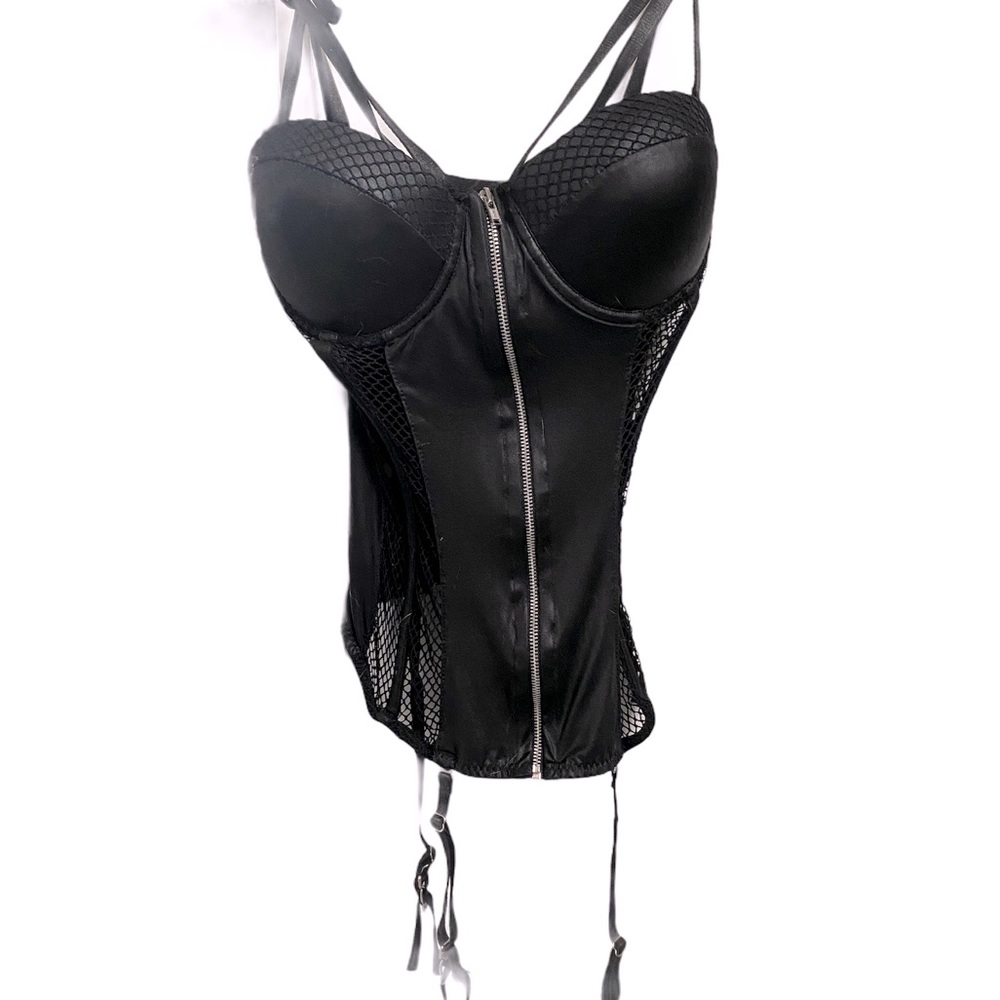 Gothic Fishnet Corset with Garters